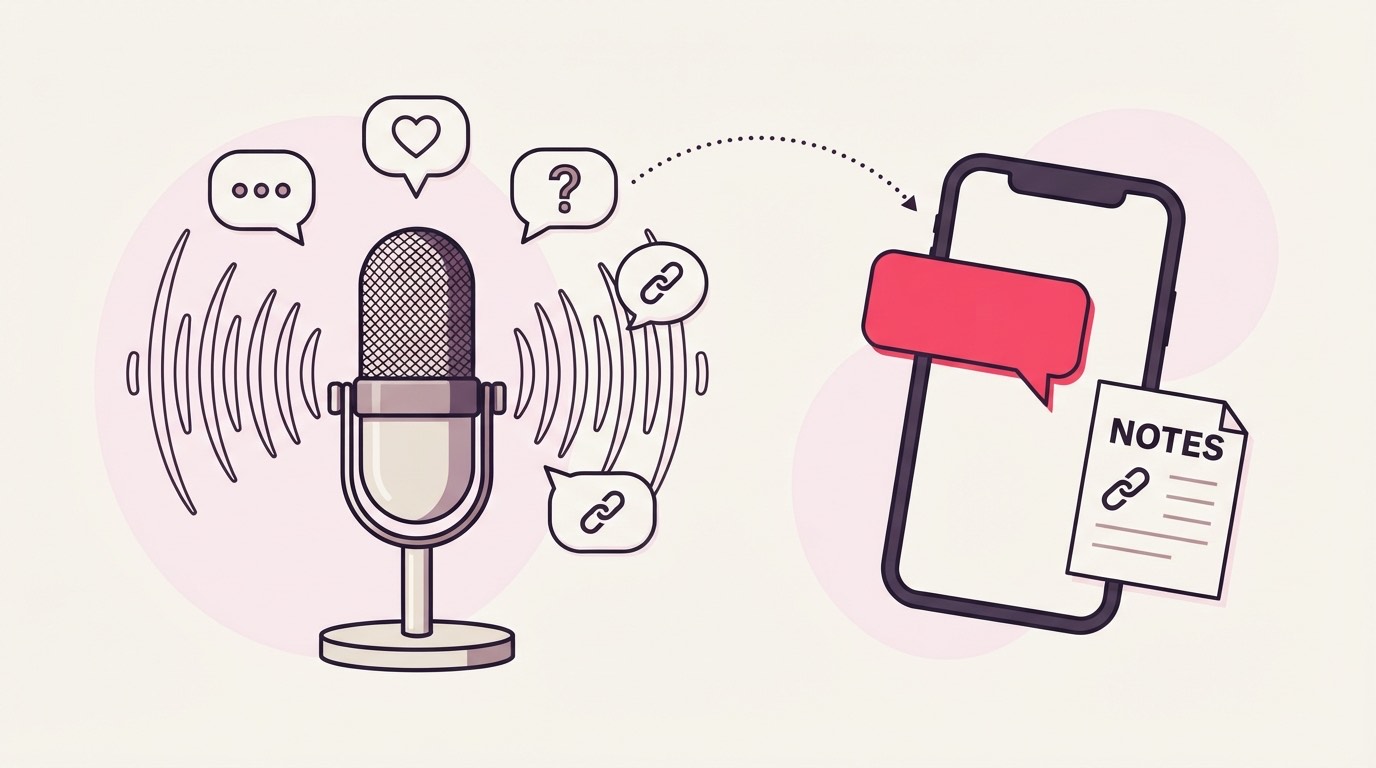 Instagram podcast request: an episode clip leads to the relevant show notes